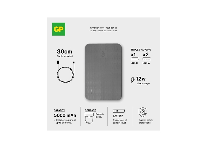 GP BATTERIE EXTERNE 5000 mAh GRIS (1)