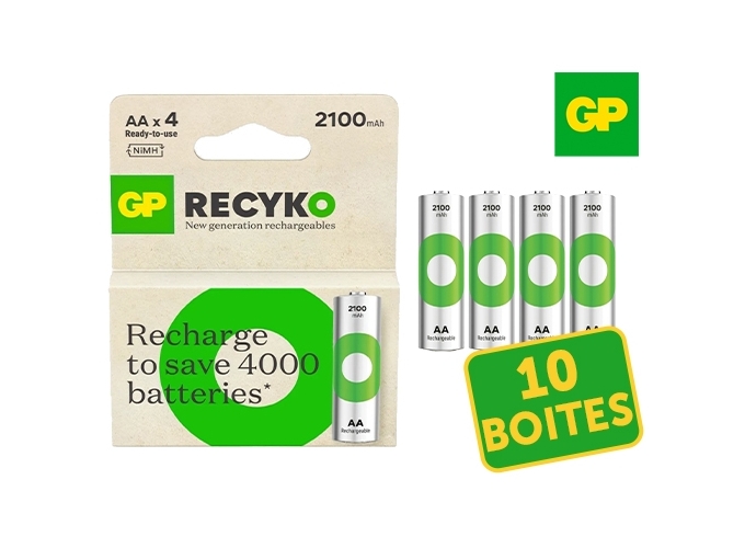 GP BLISTER 4 PILES AA RECHARGEABLE 2100 mAh (10)