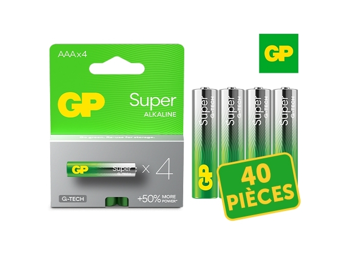 GP BLISTER 4 PILES ALCALINES SUPER LR03   AAA (10)