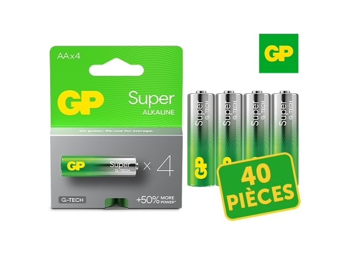 GP BLISTER 4 PILES ALCALINES SUPER LR6   AA (10)