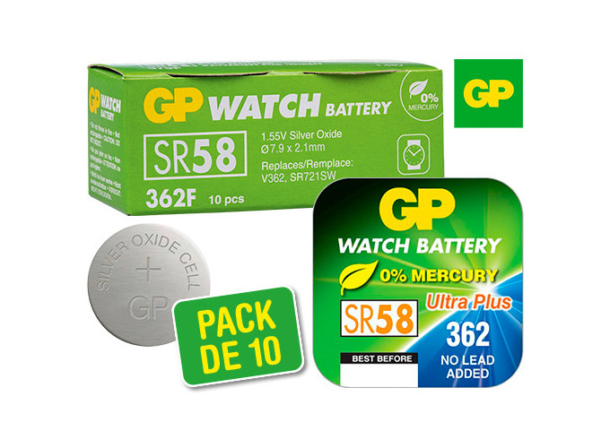 GP PILE 362-SR721S 361-SR721W 1,5V (10)