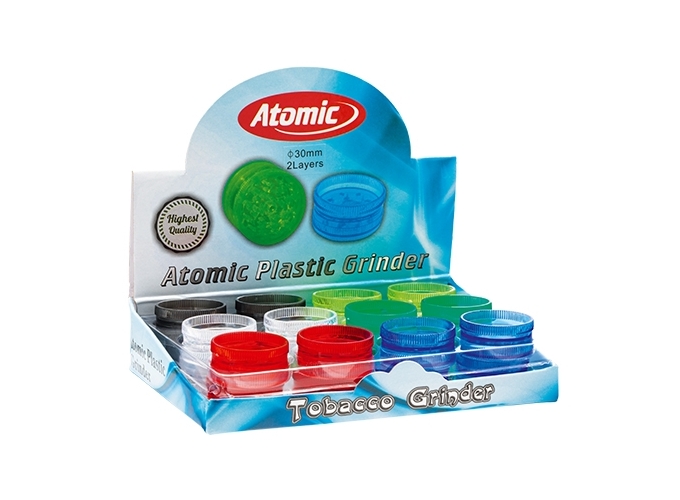 GRINDER TRANSP .RUBBER FROSTY 30MM 2 NIV. (BTE.1