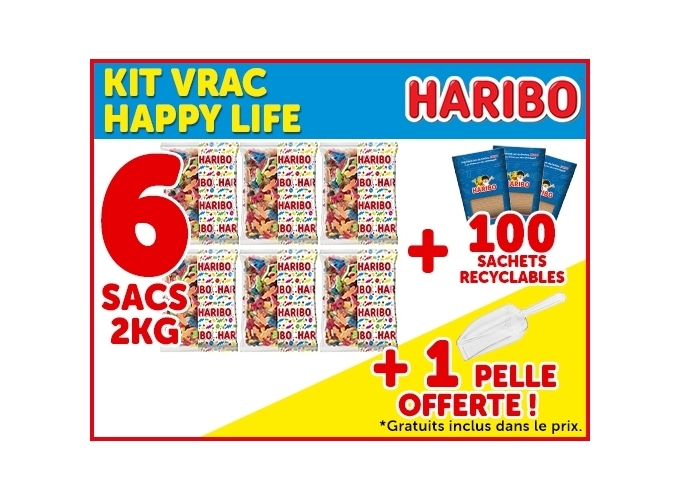 HARIBO COLIS 6 HAPPY LIFE 2KG   100 SACHETS (1)