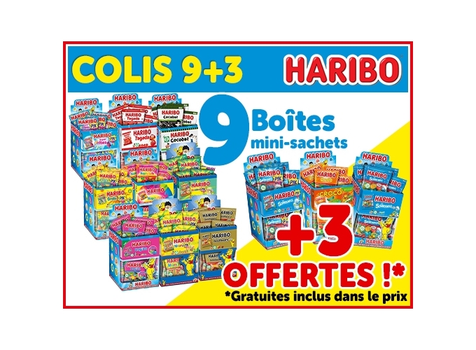 HARIBO  COLIS MINI SACHETS  9 3 GRAT