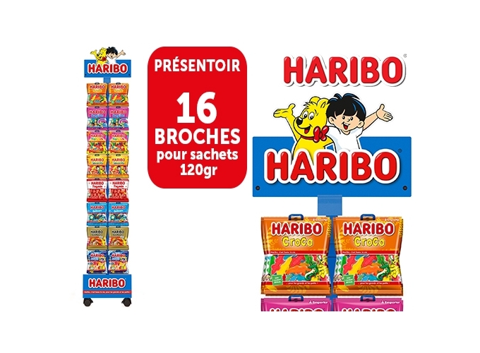 HARIBO PR. 16 BROCHES 8 CART. SACHETS 100 120G