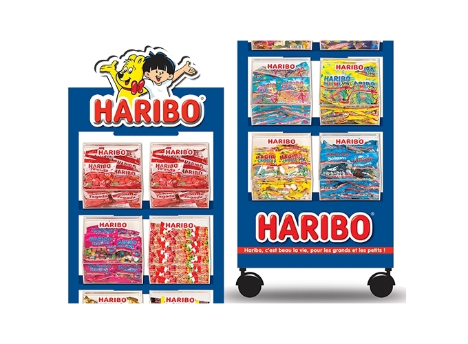 HARIBO PRES. 16 BACS POUR 16 BOITES MINI SACHETS 2