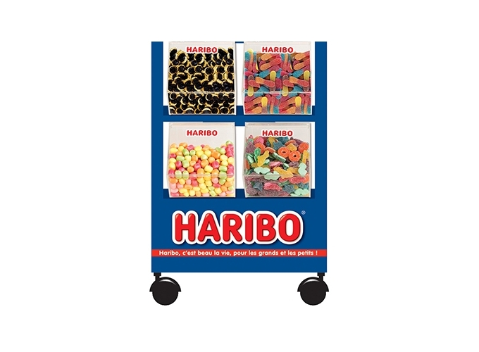 HARIBO PRES. 16 BACS POUR 24 TUBOS