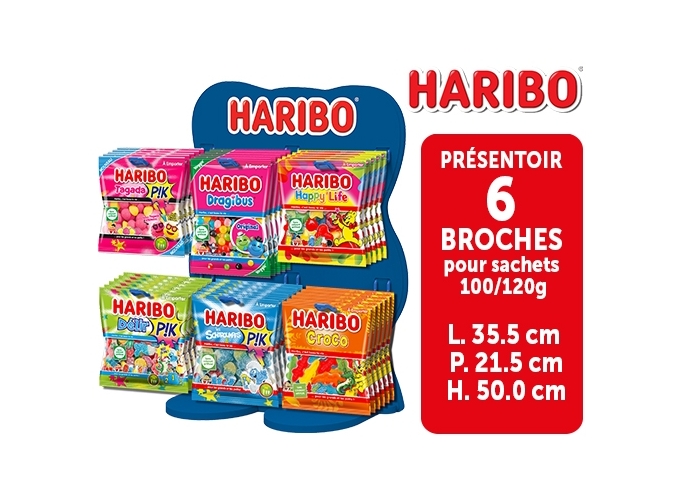 HARIBO PRES COMPTOIR BLEU - 6 CARTONS 120G