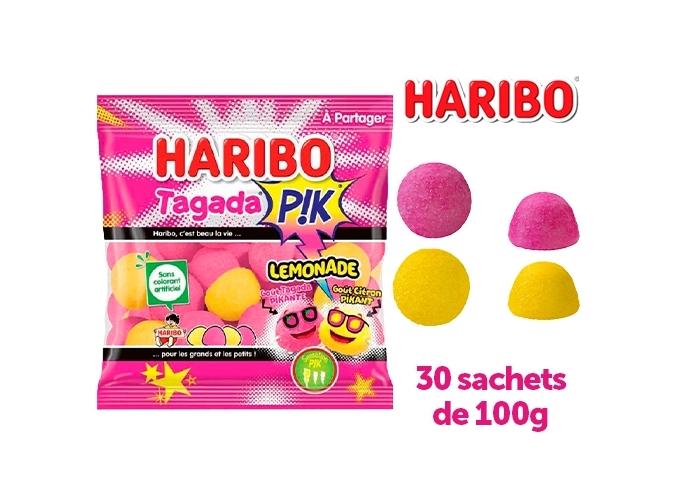 HARIBO SACHETS 100g TAGADA PINK LEMONADE (BTE.30)
