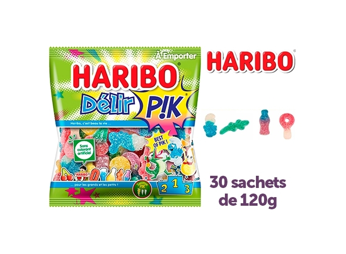 HARIBO SACHETS 120g DELIR'PIK (BTE.30)