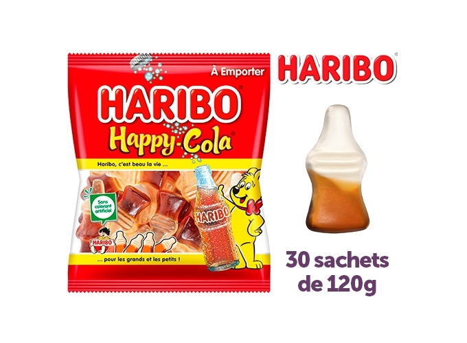 HARIBO SACHETS 120g HAPPY COLA (BTE.30)