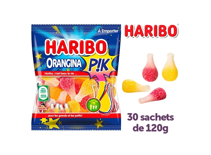 HARIBO SACHETS 120g ORANGINA PIK (BTE.30)