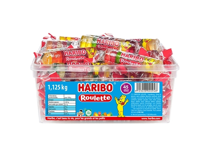 HARIBO TUBO 45 SACHETS ROULETTE FRUITS (1)