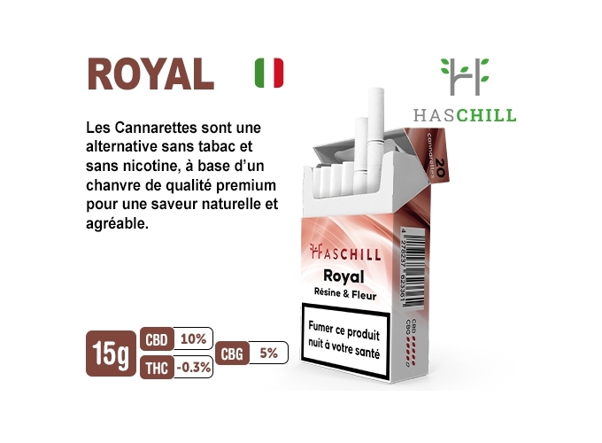 HASCHILL CANNARETTES ROYAL CBD (CART. 10)