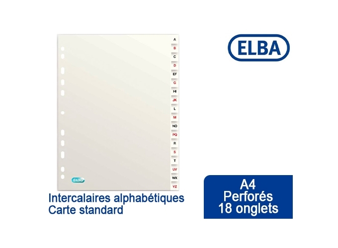 INTERCAL. ALPHABETIQUE A4 18P CARTE STAND. (20)