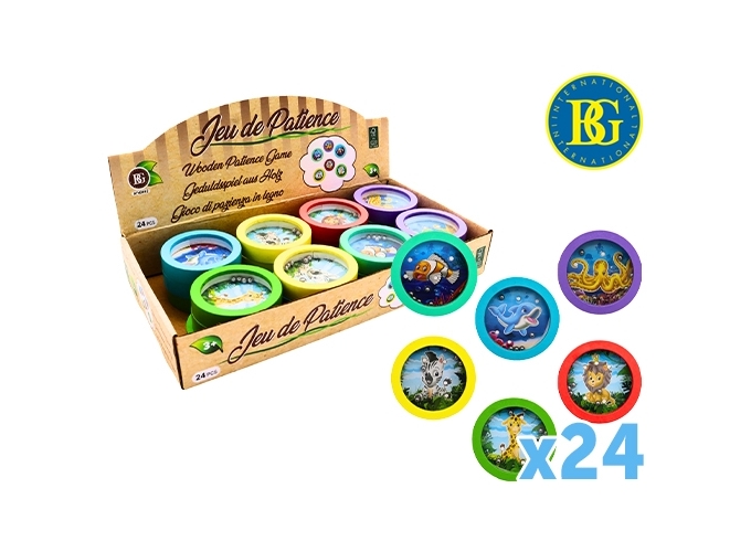 JEU BOIS PATIENCE 7CM ANIMAL 6A. (24)