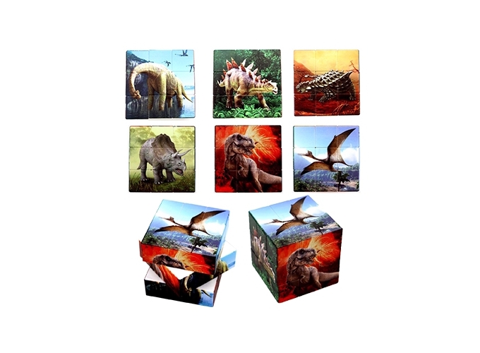 JEU DE PATIENCE CUBE DINO 5.7x5.7x5.7cm  (6)