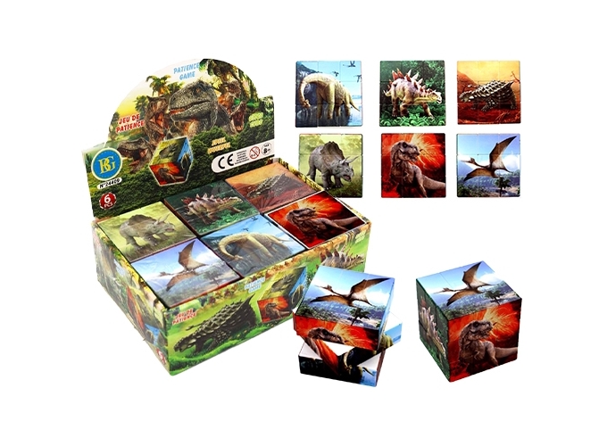 JEU DE PATIENCE CUBE DINO 5.7x5.7x5.7cm  (6)