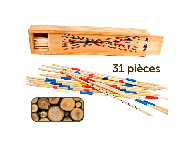 JEU MIKADO BOIS 19.5x4.5x2.5cm  (1)