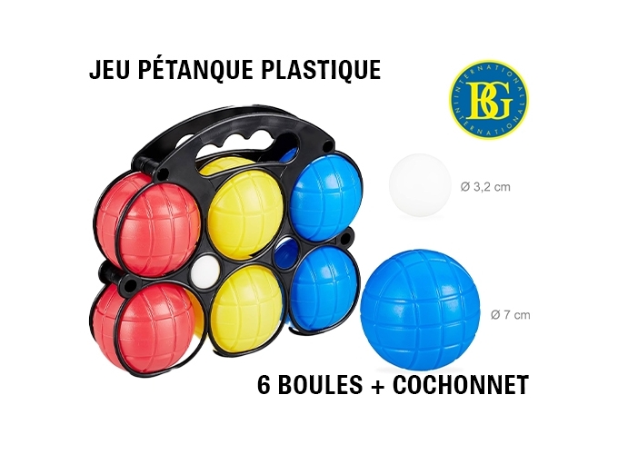 JEU PETANQUE PLAST 6 BOULES   COCHONNET (1)