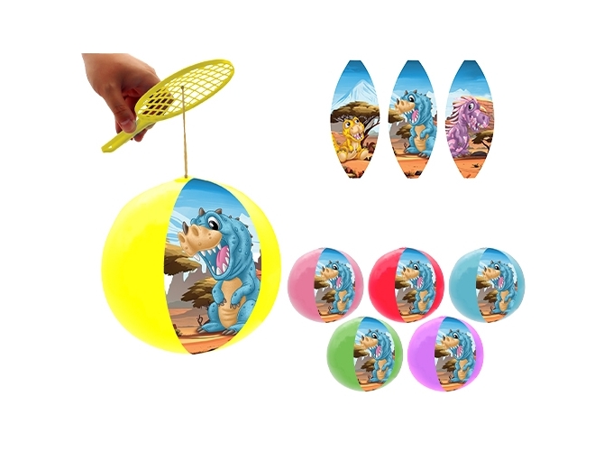 JEU TAPE BALLE 22CM DINO (BTE. 12)