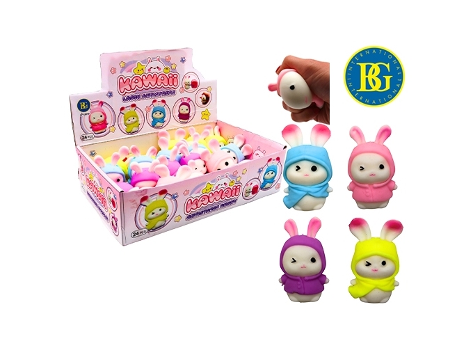 KAWAI ANTISTRESS LAPIN 8CM 4 COUL. ASS. (BTE.24)