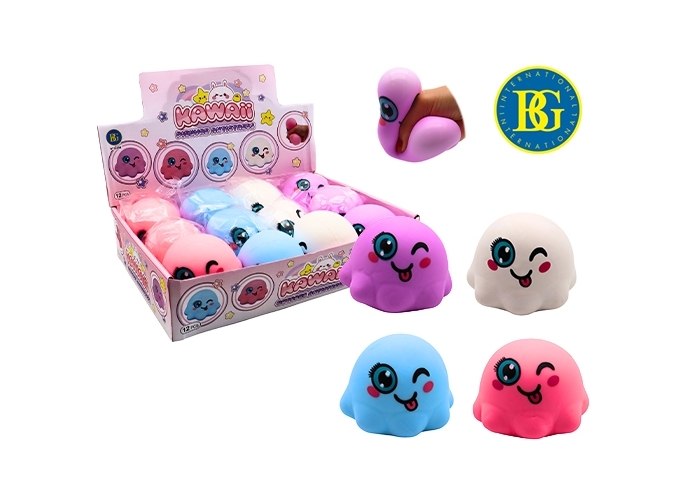 KAWAI ANTISTRESS PIEUVRE 8CM 4 COUL. ASS. (BTE.12)