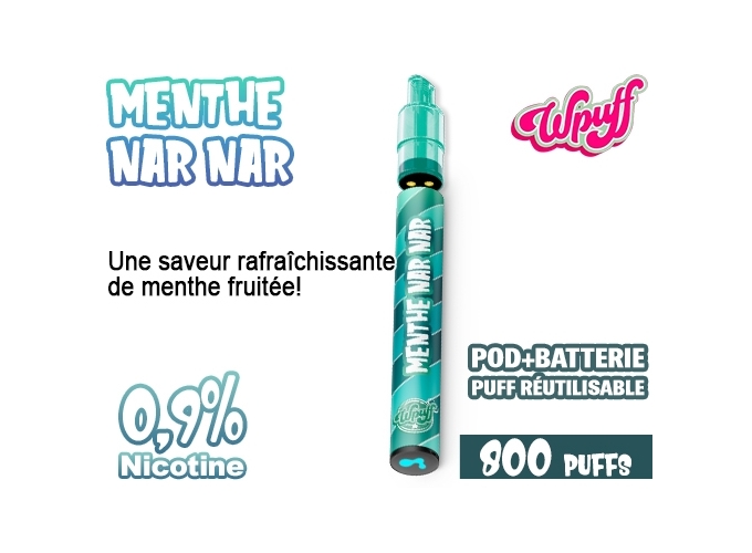 KIT 2.0 BATTERIE  1 POD MENTHE NAR NAR  0.9%  (10)