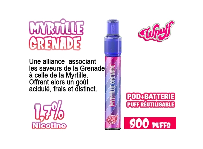 KIT 2.0 BATTERIE  1 POD MYRTILLE GRENADE 1.7% (10)