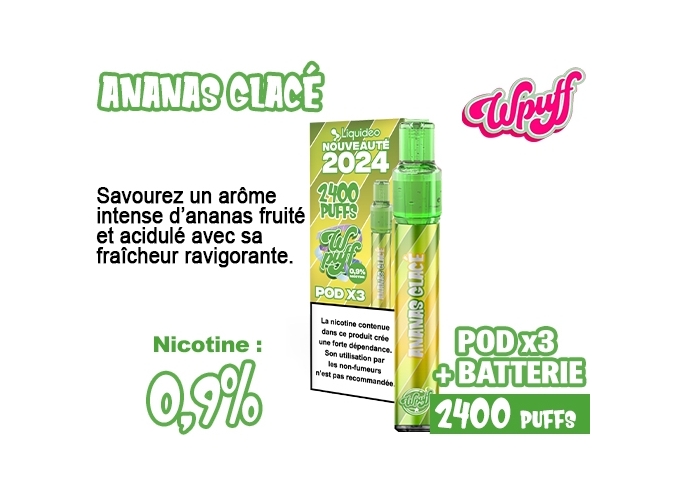 KIT 2.0 BATTERIE  3 POD ANANAS GLACE 0.9%
