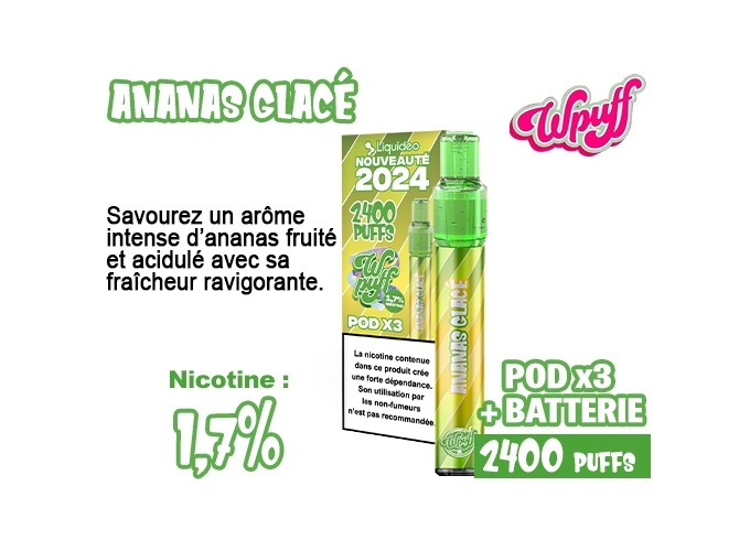 KIT 2.0 BATTERIE  3 POD ANANAS GLACE 1.7%