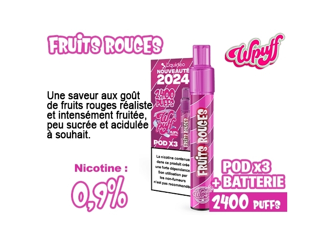 KIT 2.0 BATTERIE  3 POD FRUITS ROUGES 0.9%