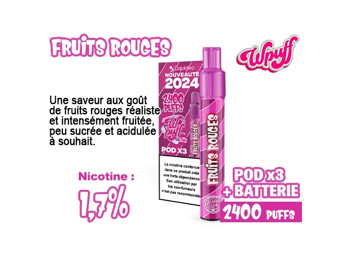 KIT 2.0 BATTERIE  3 POD FRUITS ROUGES 1.7%