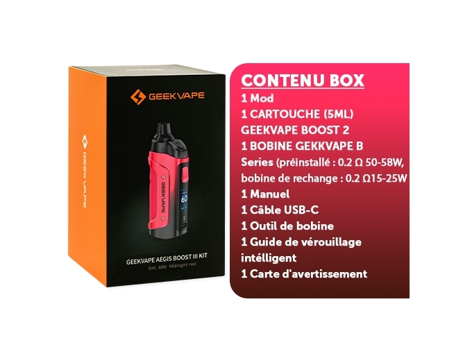 KIT AEGIS BOOST 3 GEEKVAP MIDNIGHT RED