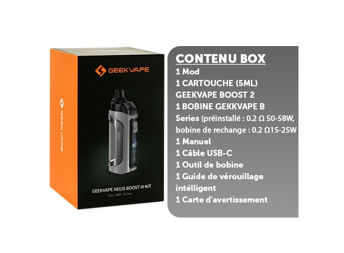 KIT AEGIS BOOST 3 GEEKVAP SILVER