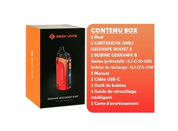 KIT AEGIS BOOST 3 GEEKVAP SUNSET RED