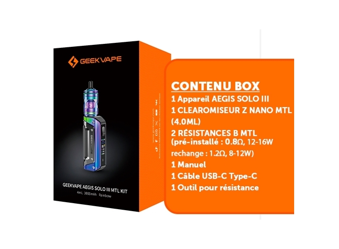 KIT AEGIS SOLO 3 MTL GEEKVAP RAINBOW