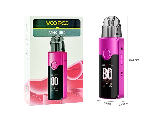 KIT ARGUS E80 3000 mha VOOPOO   ROSE ET ROUGE