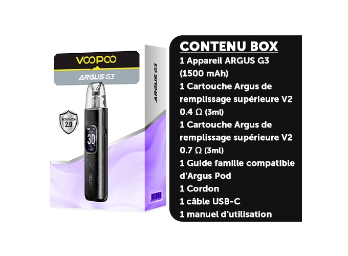 KIT ARGUS G3 1500 mha VOOPOO   MIDNIGHT BLACK