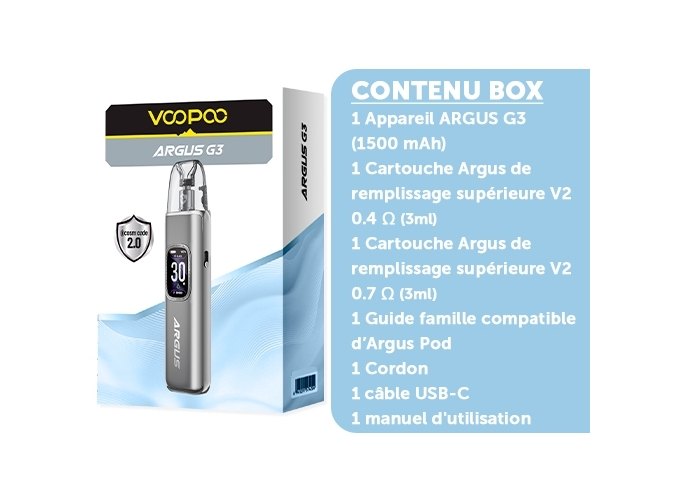 KIT ARGUS G3 1500 mha VOOPOO   SPACE GREY