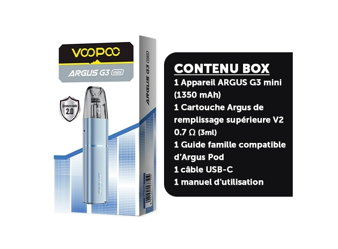 KIT ARGUS G3 MINI 1350 mha VOOPOO   SKY BLUE