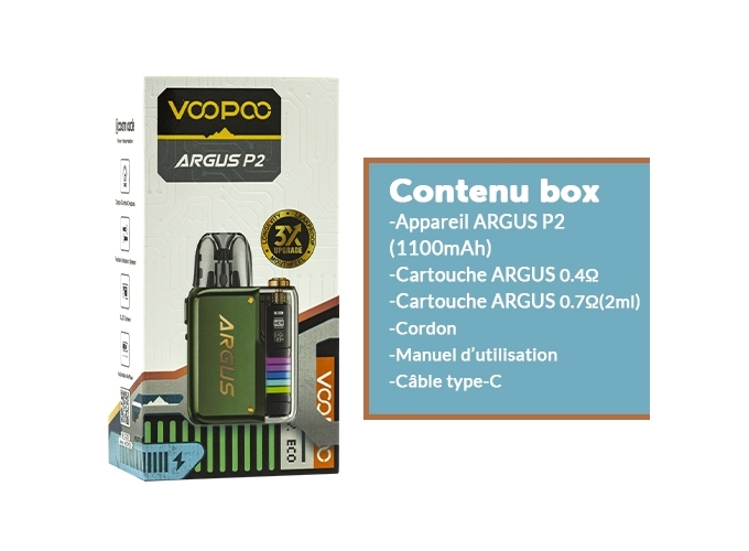 KIT ARGUS P2 1100 mha VOOPOO   EMERALD GREEN