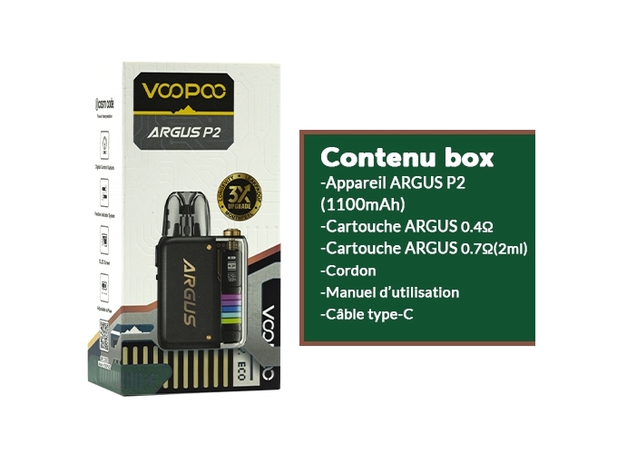 KIT ARGUS P2 1100 mha VOOPOO   MATE BLACK