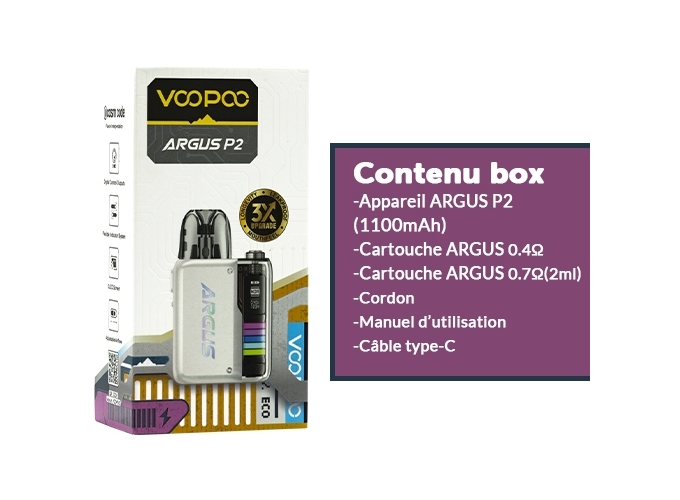 KIT ARGUS P2 1100 mha VOOPOO   PEARL WHITE