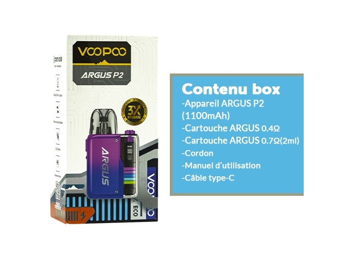 KIT ARGUS P2 1100 mha VOOPOO   VIOLET PURPLE