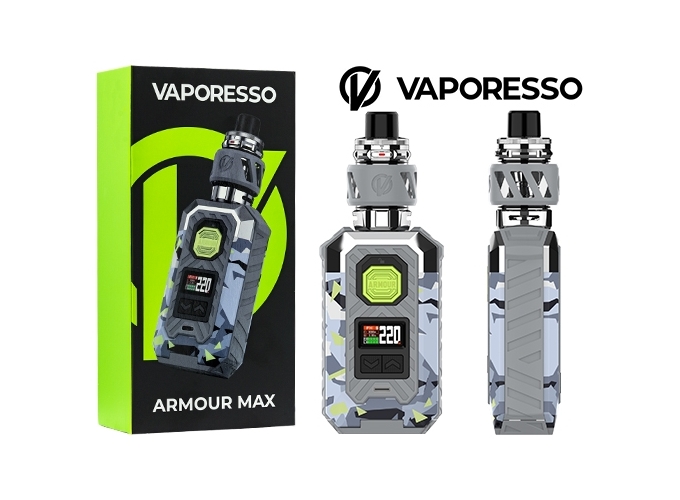 KIT ARMOUR MAX VAPORESSO CAMO BLUE( sans accus)