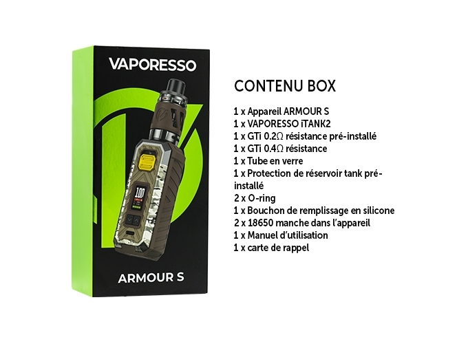 KIT ARMOUR S VAPORESS CAMO BROWN (accu non fourni)