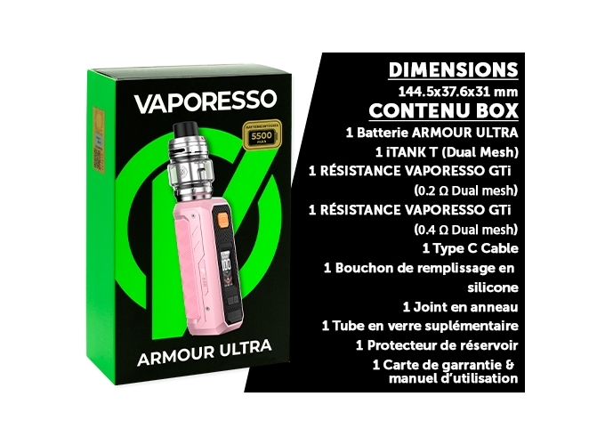 KIT ARMOUR ULTRA VAPORESSO PINK