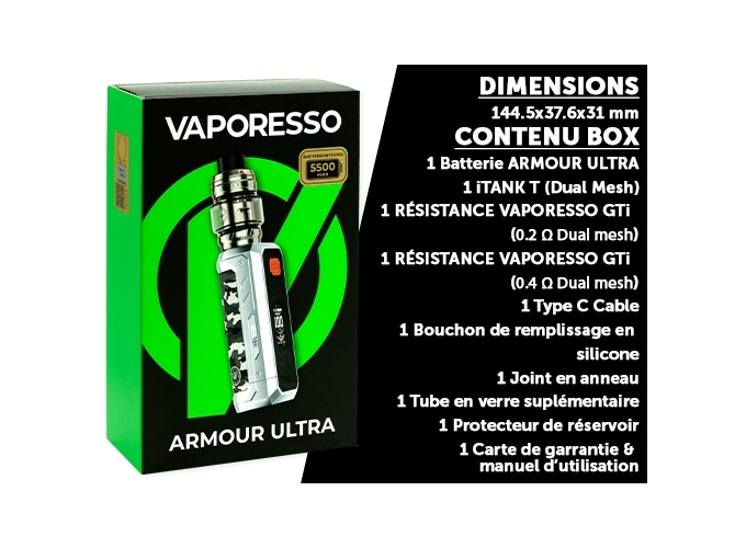 KIT ARMOUR ULTRA VAPORESSO SILVER