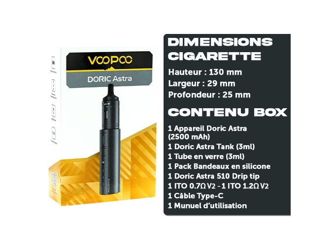 KIT ASTRA VOOPOO 2500 mha   ANTHRACITE